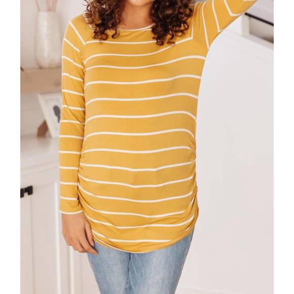 NEW HAILEY & CO sailing stripes top in yellow - Picture 1 of 3